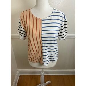 Madewell Striped Color Block T Shirt Tee Top - Women's XS‎ Extra Small